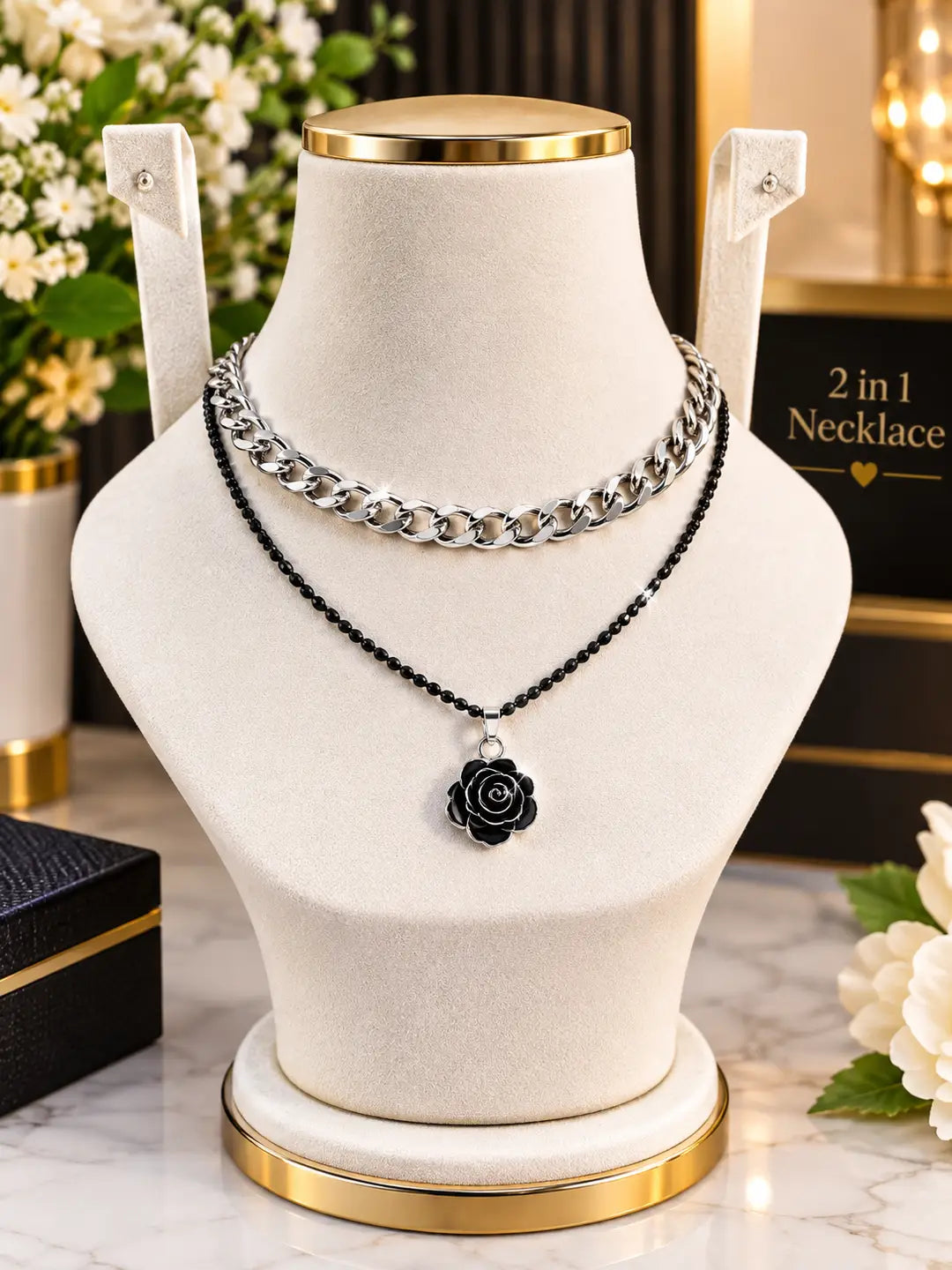 Premium Quality 2 Layered Chain Women And Girls Pendant Set