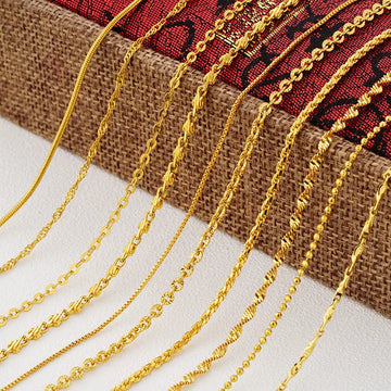 Women Gold Plated Necklace Short Clavicle Chain Korean