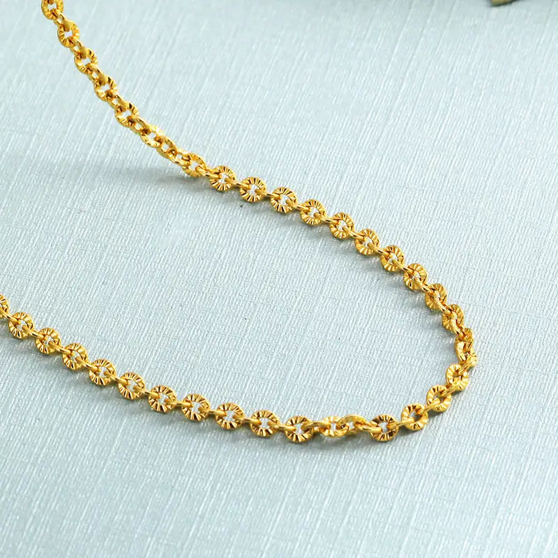 Women Gold Plated Necklace Short Clavicle Chain Korean